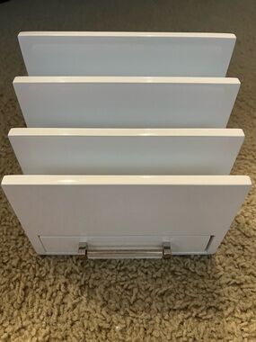 Z Gallerie Cendrine Collator Acrylic Handle Mail Organizer Desk Tray Modern NWOB